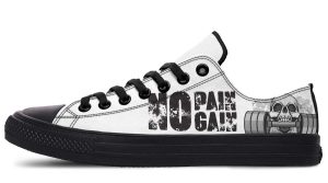 Pain & Gain Black Gymnastic Pattern Lowtop Sneakers
