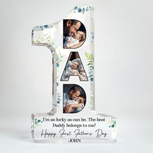 I'm As Lucky 1st Father's Day - Personalized Custom Shaped Acrylic Photo Plaque